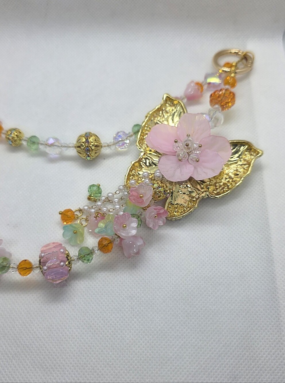 Pink Butterfly Beads Crystal Bag Charm - Picture 6 of 6